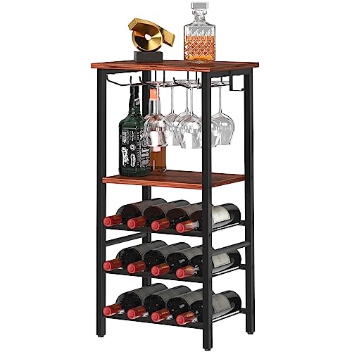 Yoobure 12-Bottle Wine Rack with Glass Holder