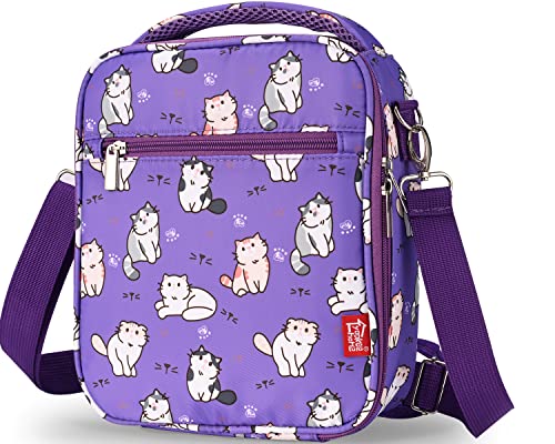 yookee home Lunch Box for Kids Lunch Boxes Insulated Lunch Containers Lunchboxes Kids Lunch Bag for Girls Lunch Box for School Thermal Meal Small Lunch Tote Toddler Lunch Box for Boy Purple Cat