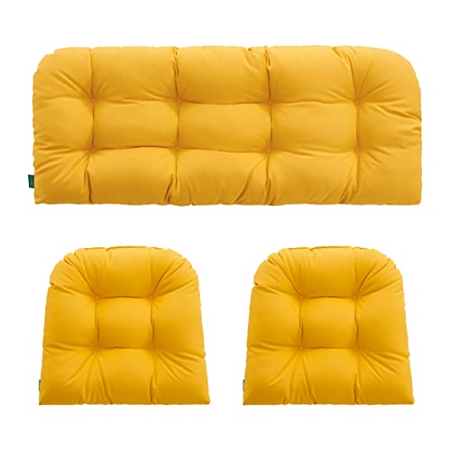 YOOZEKU Outdoor/Indoor Wicker Chair Cushions - Yellow