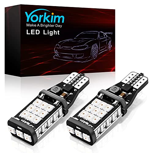 Yorkim 912 921 LED Backup Light Bulbs - Extremely Bright Red Bulbs