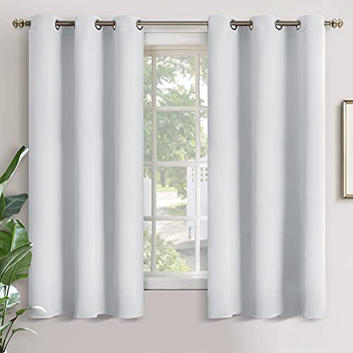 Thermal Insulated Blackout Curtains for Bedroom - 2 Panels, Greyish White