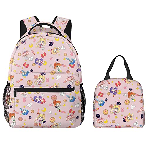 YUANXCUSTOM Cute Casual Backpack with Lunch Bag