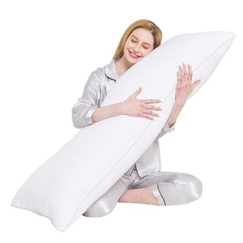 Decroom Full Body Pillow -Zipped Bamboo Cover-Breathable Cooling for  Pregnancy and Long Side Sleeper-20 x 54 inch