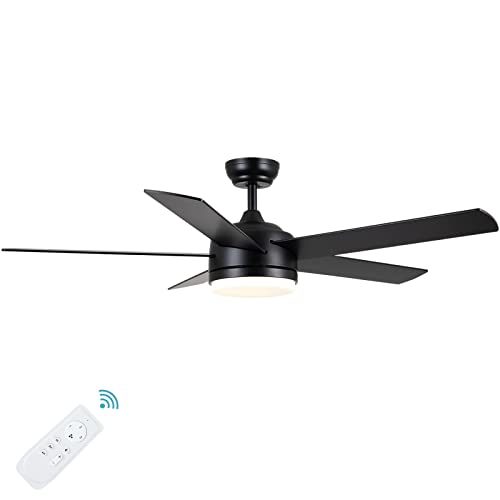 YUHAO 52 inch black Ceiling fan with lights