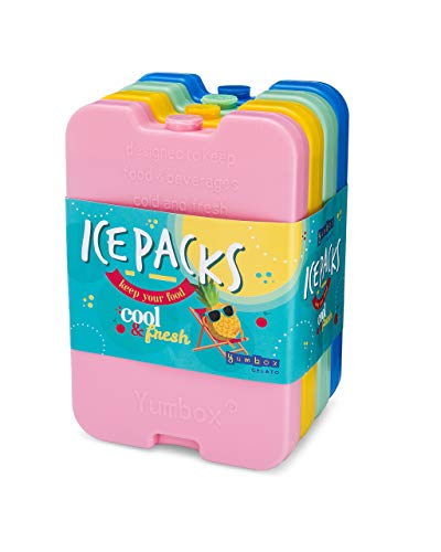 Blue Ele BE01 Ice Pack for Lunch Box and Cooler, BPA Free, Reusable and Long Lasting, Slim and Lightweight for Kids, Set of 4, Fun & Colorful