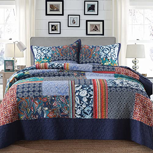 Yvooxny Paisley Patchwork Cotton Quilted Bedspread