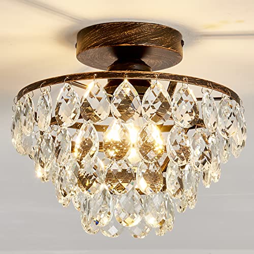 Oil Rubbed Bronze Crystal Chandelier for Small Spaces