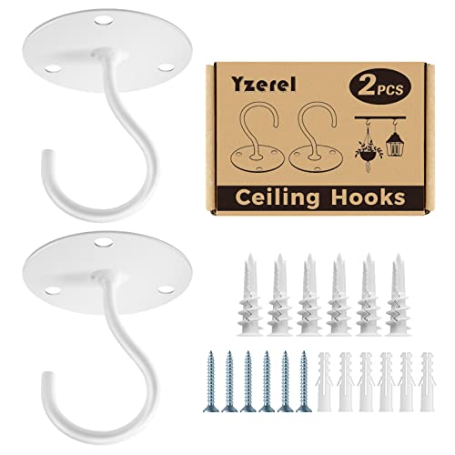Yzerel Ceiling Hooks for Hanging Plants - White