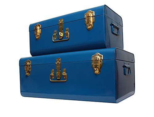 Zanzer Vintage Style Storage Trunk Set - Blue