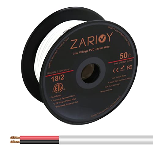 Zarivy 50 Feet Wire with Fire Resistant CL2 White Jacket