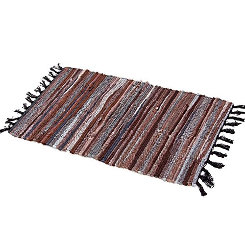 Zeafeel Reversible Rag Rug Hand Woven Multi Color Striped Area Rug