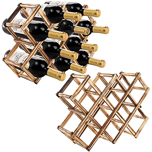 ZEAYEA Foldable Wood Wine Holder for 20 Bottles