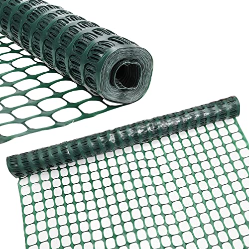 ZEAYEA 4x100 ft Plastic Mesh Safety Fence for Construction, Snow, and Garden