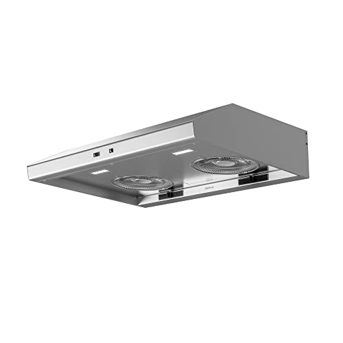 Zephyr AK6500CS 30 Inch Cyclone Kitchen Under Cabinet Range Hood with LED Lights, Self Cleaning System, and Mechanical Slide Controls, Stainless Steel