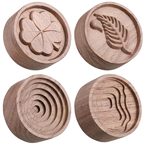 Zhehao 4 Packs Wood Car Essential Oil Diffuser Wooden Aromatherapy Round Car Oil Diffuser Essential Oil Diffuser Set for Home Office Bedroom Car Living Room Wardrobe Yoga Hall