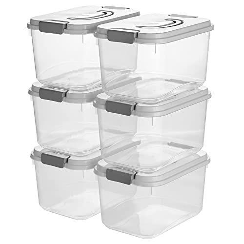 ZHENFAN Clear Storage Latch Box/Bin with Lids 6-Pack