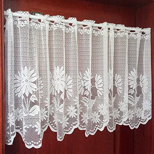 Zhh Lace Cafe Curtain Sheer Window Valance