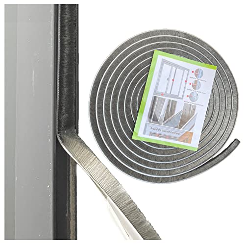 TORRAMI Brush Weather Stripping 11/32 inch x 11/32 inch x 16 ft Seal and Sound Proofing for Patio, Double, Sliding Doors Frame with High Density