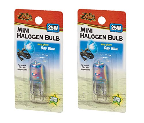 Zilla 2 Pack of Mini Halogen Bulb, 25 Watt, Day Blue