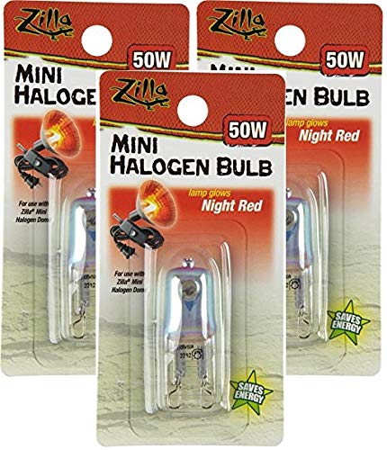 Zilla Mini Halogen Bulb - Night Red 50W - Pack of 3