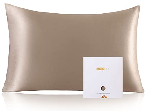 ZIMASILK Premium 100% Mulberry Silk Pillowcase - Queen Size, Taupe