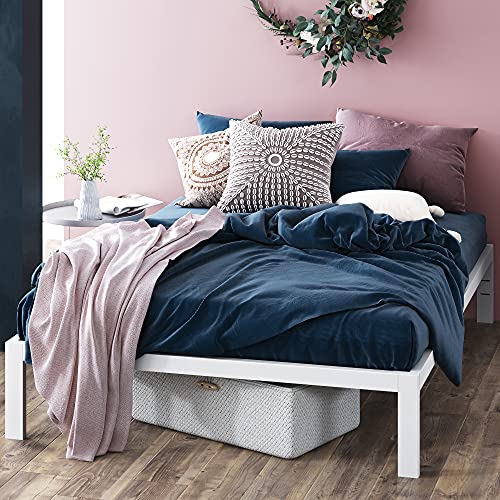 Zinus Mia Queen Metal Platform Bed Frame White