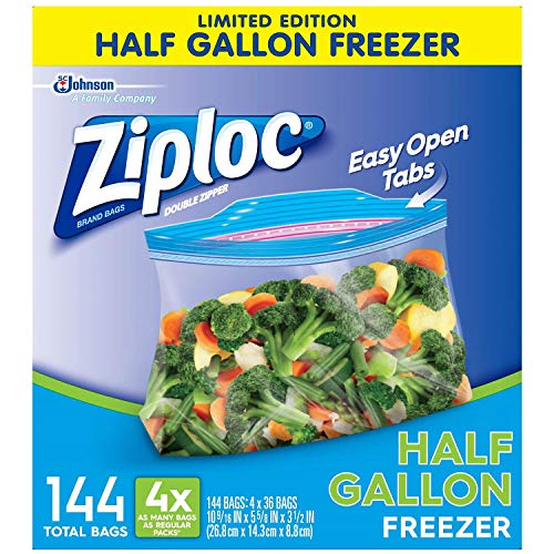 Ziploc 1/2 gallon Freezer Bags - 144 Count