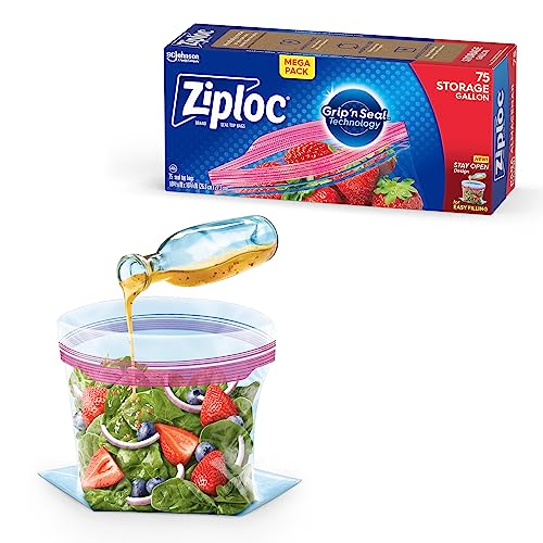 Ziploc Gallon Grip 'n Seal Food Storage Bags, 75 Count