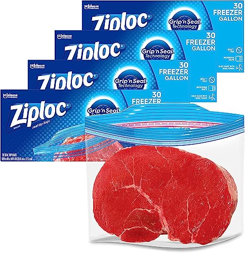 New Ziploc Half Gallon Freezer Bags 144 Pcs.