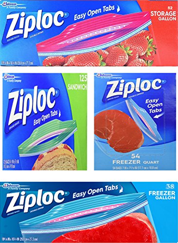 Ziploc Variety Pack - Freezer Quart, Gallon, and Sandwich Bags