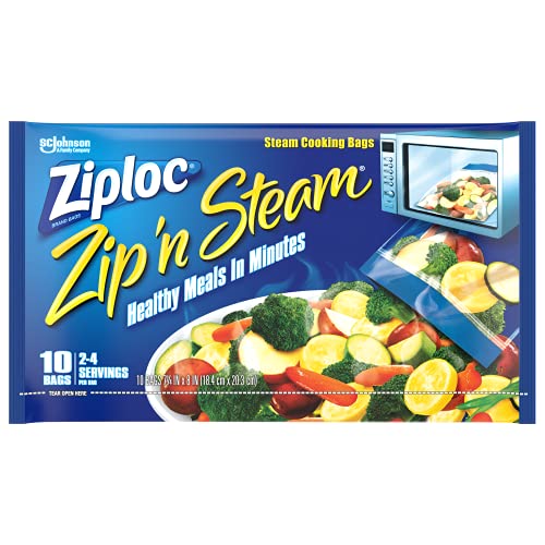 Ziploc Zip 'n Steam Food Storage Bags for Meal Prep