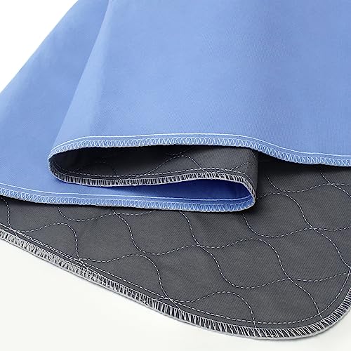 ZIQING Bed Pads for Incontinence Washable Extra Large 34x52 Absorbent Leak Proof Bed Incontinence Pads Pee Pads for Adults Children and Pet with 3L Absorbency Reusable Underpads, Blue Gray (1 Pack)