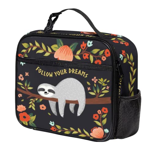 Zisnepq Sloth Lunch Box - Insulated Bag with Cute Animal Design