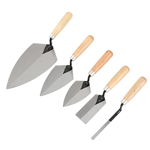 ZJNOTED 5 Piece Carbon Steel Mason Set with Wooden Handle