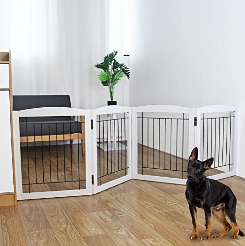 ZJSF Extra Wide Wooden Freestanding Puppy Gate