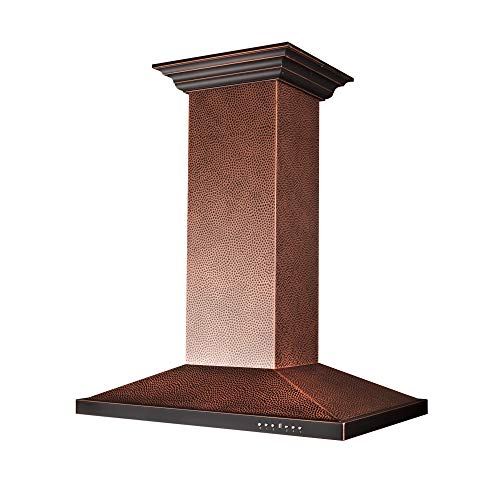 ZLINE 36 in. Designer Series Hand Hammered Copper Island Mount Range Hood (8GL2Hi-36)