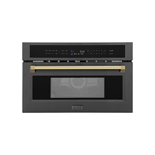 ZLINE Autograph 30” Built-in Convection Microwave in Black Stainless Steel