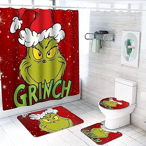 ZMME Christmas Shower Curtain Set