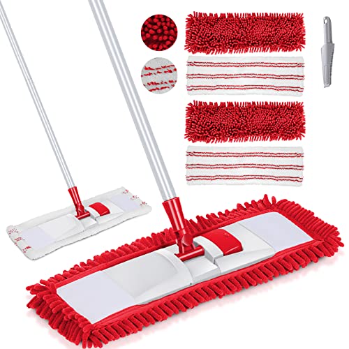 Zvonema Microfiber Mop & 4 Washable Pads for Home Cleaning