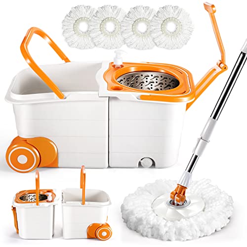 ZNM Spin Mop and Bucket Set with Wringer