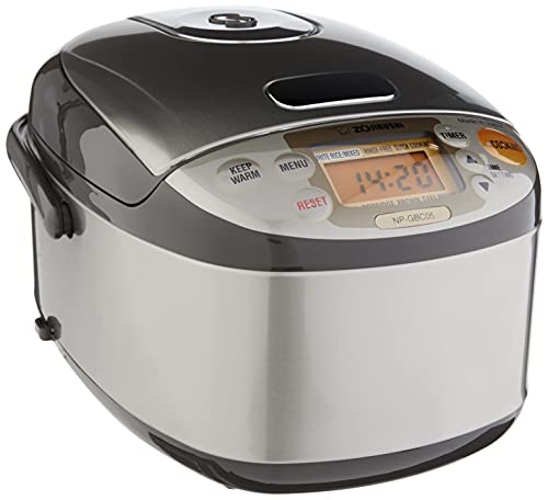 Zojirushi NP-NWC10XB Pressure Induction Heating Rice Cooker & Warmer, 5.5  Cup, Stainless Black, Made in Japan