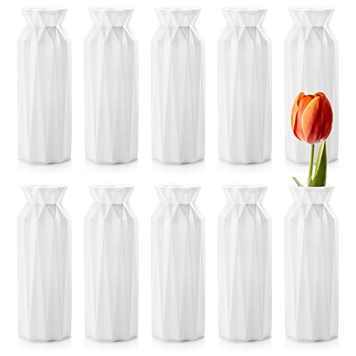 ZOOFOX Plastic Flower Vases - Set of 10