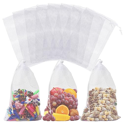 Zsxdc 16-Piece White Mesh Laundry Bags for Home and Travel