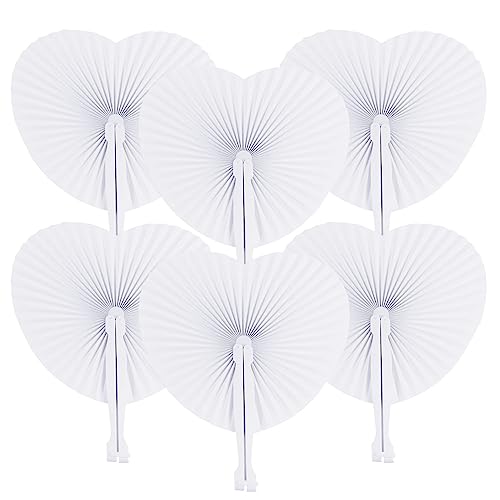 Zwin Heart Shaped Paper Fans for Wedding Party Decor