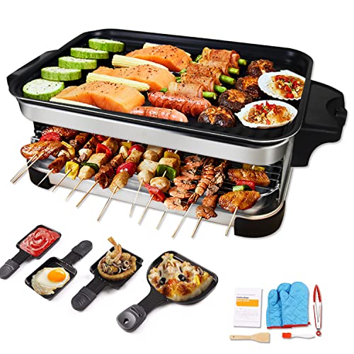ZXMOTO Electric Smokeless 3-in-1 Korean BBQ Grill and Table Griddle