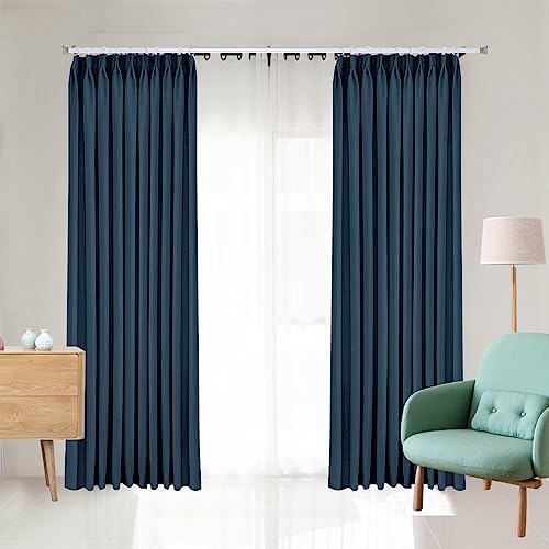 ZZYYQ Pinch Pleated Drapes for Traverse Rod Velvet Curtains