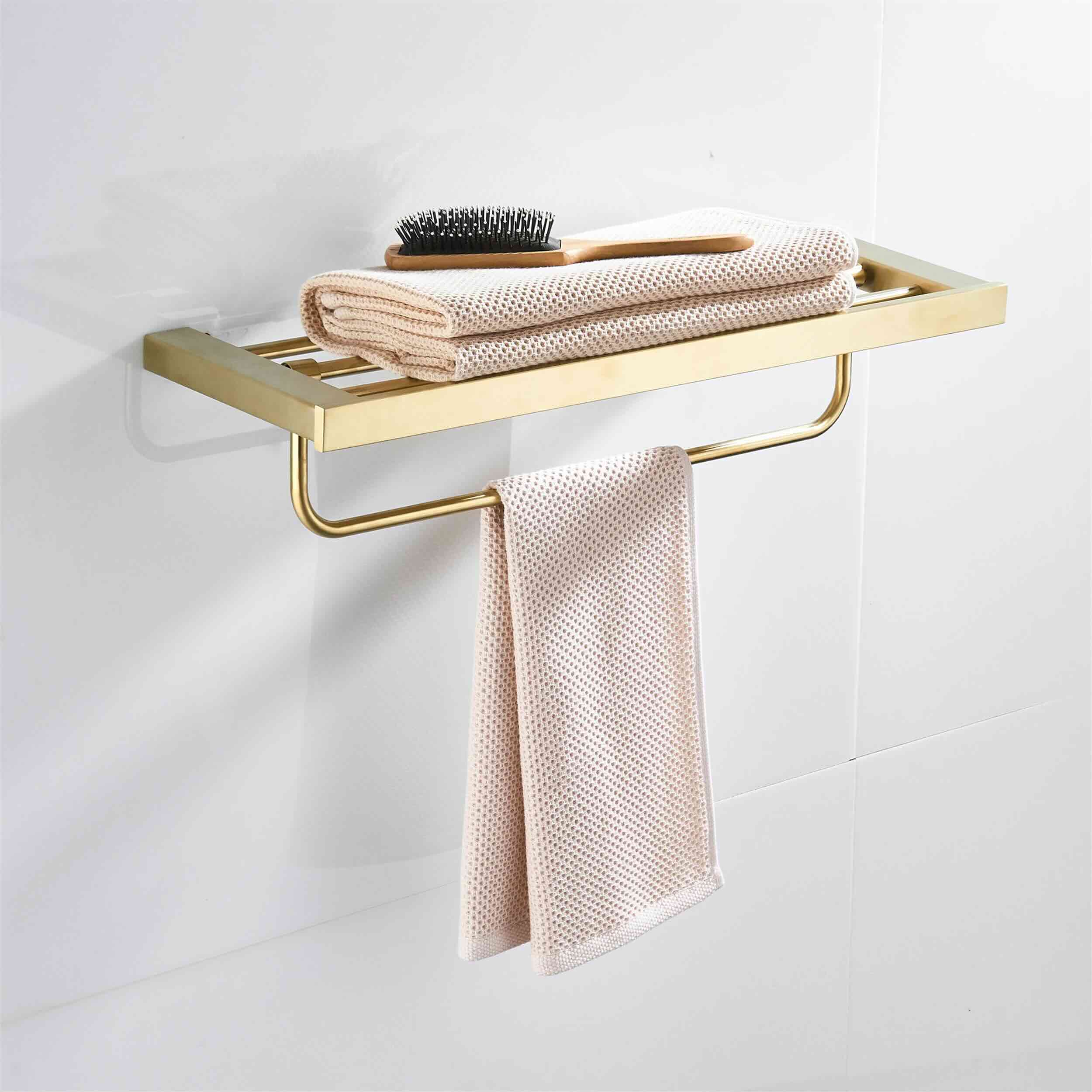  BETHOM Towel Rack with Metal Shelf and 3 Hooks for
