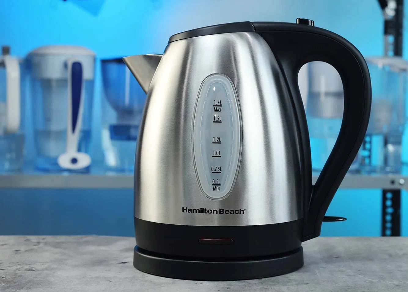 Elite Gourmet EKT-1271 Ultimate 1.7 Liter Electric Kettle Stainless Steel  Design & Cordless 360 Base, Stylish Blue LED Interior, Handy Auto Shut-Off  Function Quickly Boil Water For Tea & More 