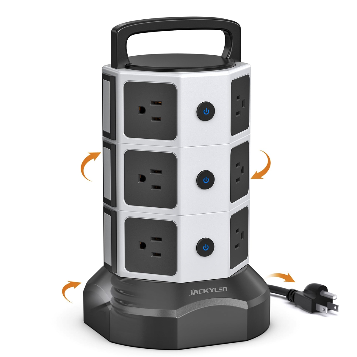 Power Strip Tower Surge Protector, SUPERDANNY Desktop Charging Station, 10  Ft Extension Cord, 9 Outlets, 4 USB Ports, 1080 Joules, 3-Prong, Grounded