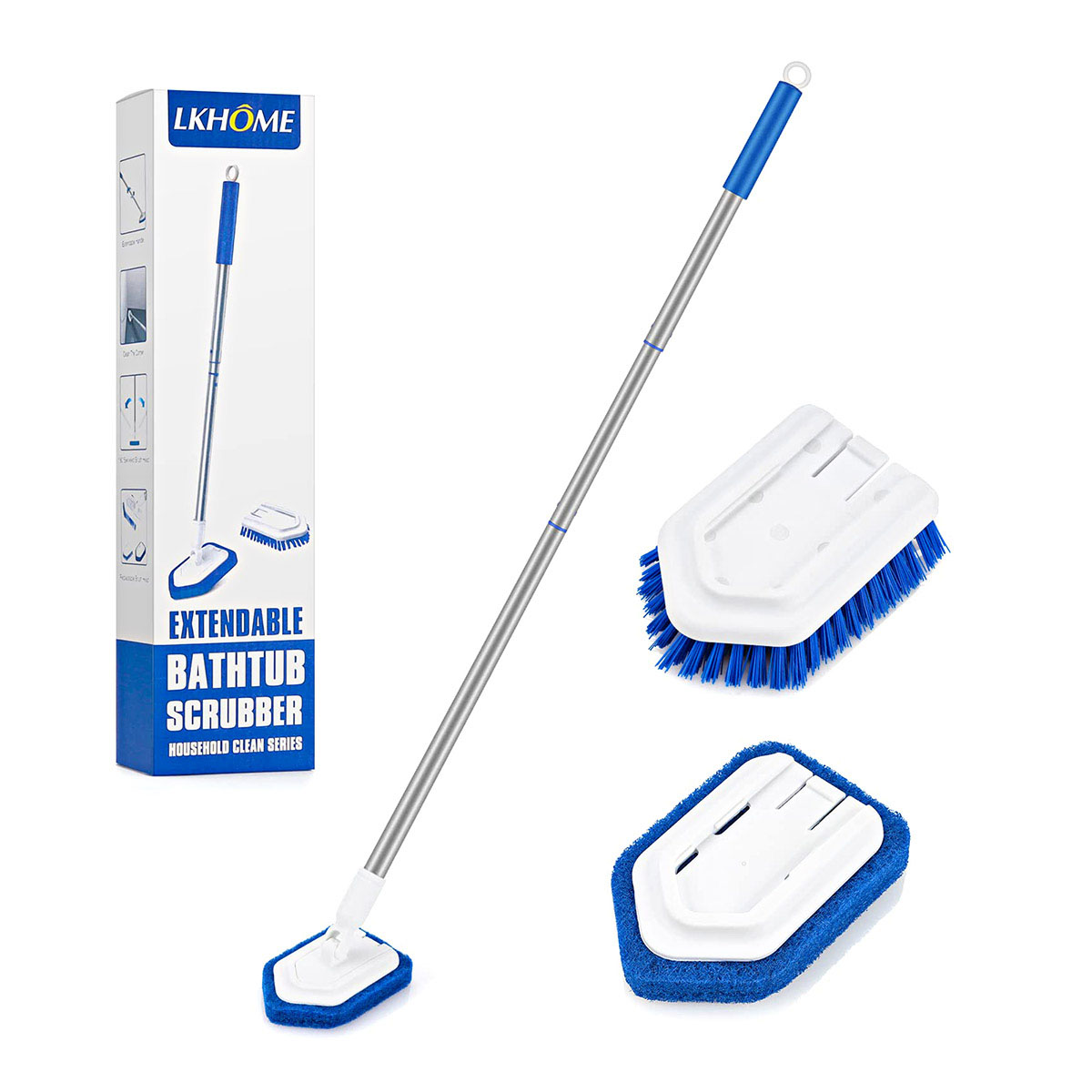 Qaestfy Shower Scrubber & Cleaning Brush Combo Tub and Tile